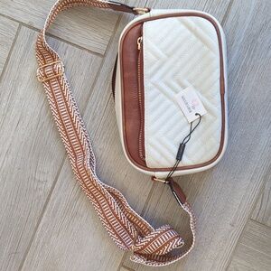 NWT Bostanten Brown and White Crossbody